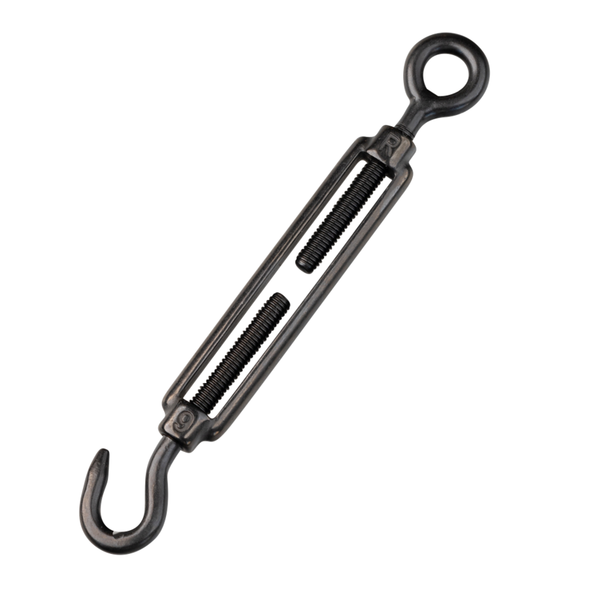 Edelstahl Drahtspanner M6 Haken und Öse Schwarz