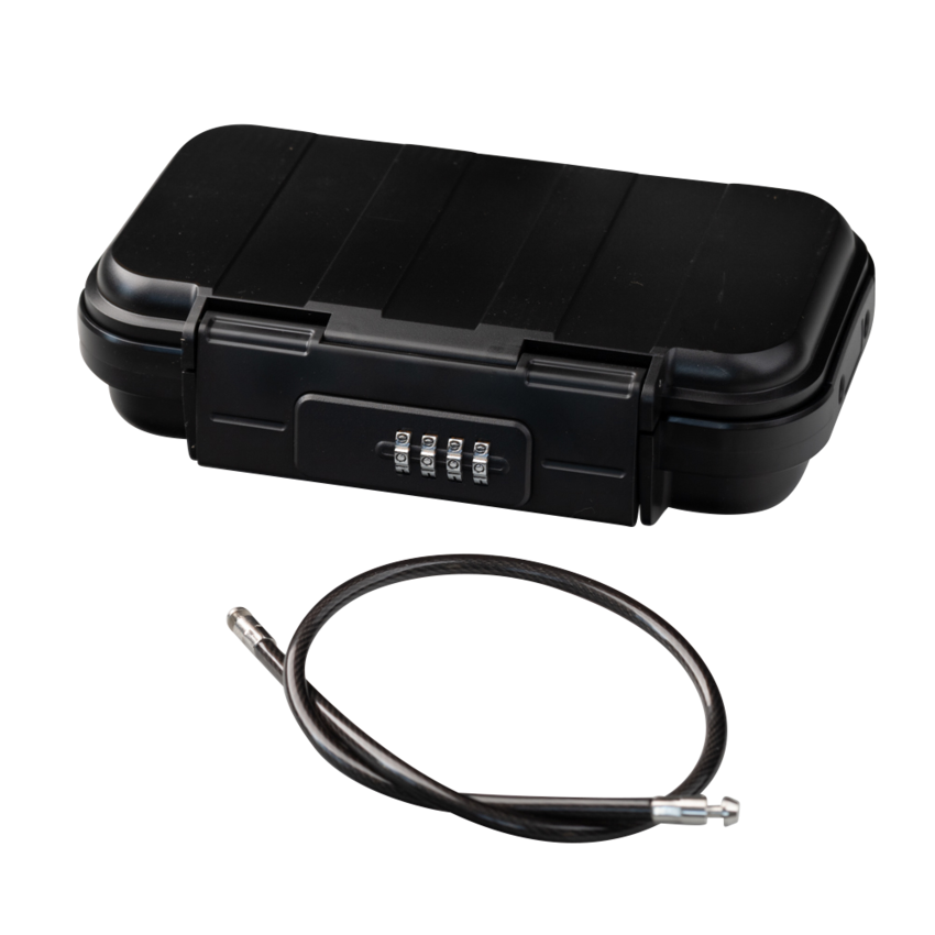 Safe with PVC steel cable attachment 6mm x 50cm for the secure storage of valuables.