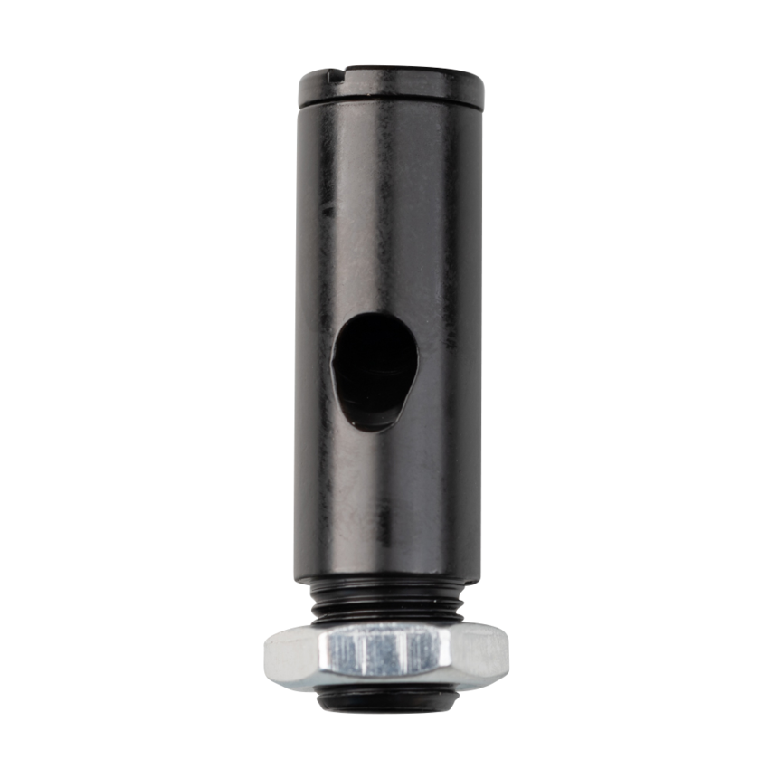Mounting point for steel cable with power throughput.