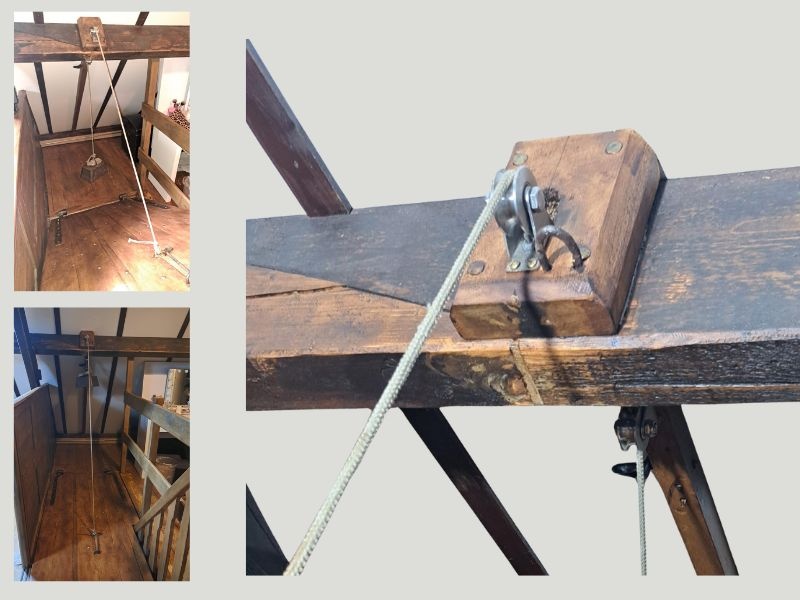 Houten Trapluik met Gelagerde Katrollen – Authentiek en Duurzaam