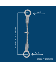 Beidseitiges Stahlkabel mit Kabelöse für m3 - 120mm