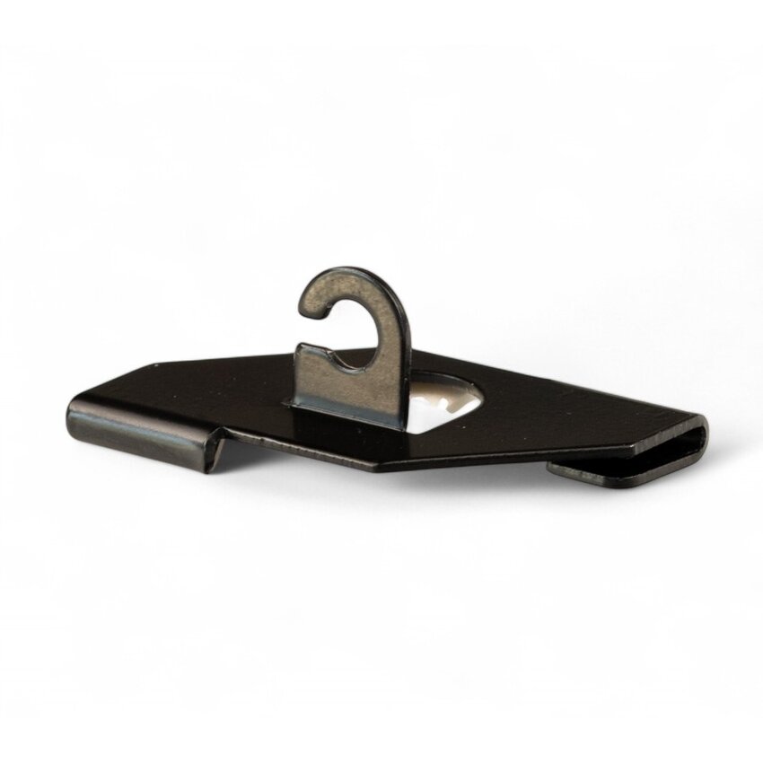 Clip Black for suspended ceilings, white, with open eye