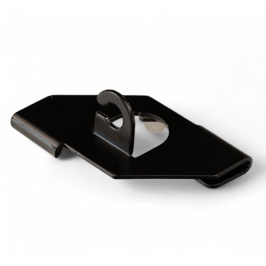 Clip Black for suspended ceilings, white, with open eye