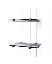 Black steel cable hanging system for wine bottles