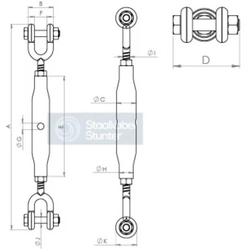 roestvaststaal draadspanner m10 rvs