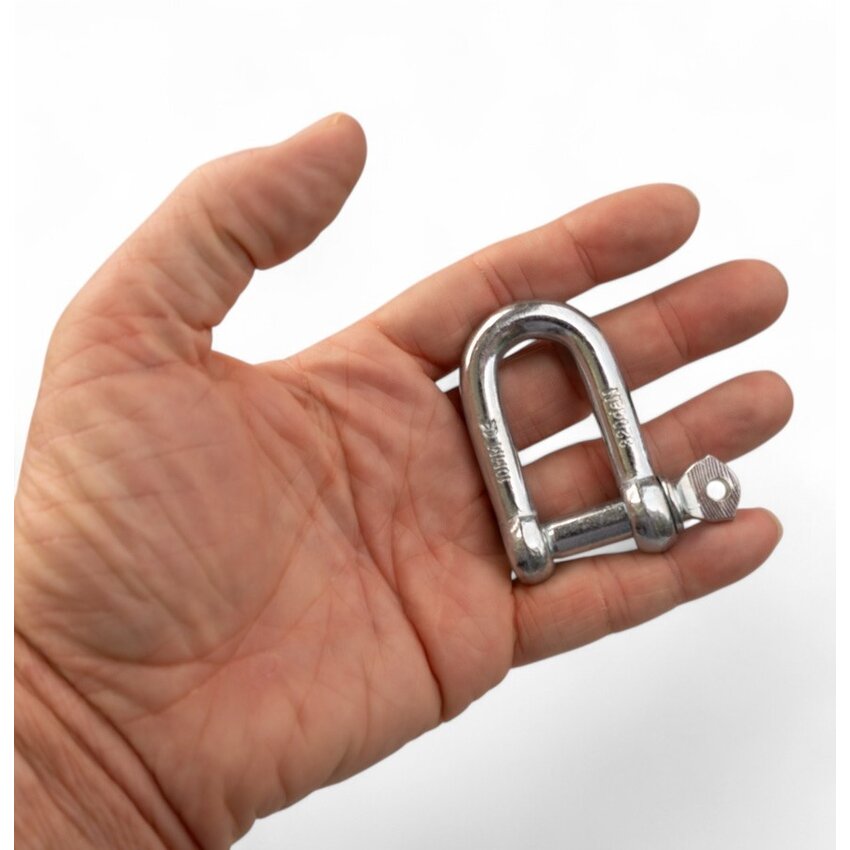 10 mm bow shackle in galvanized steel – durable link for cables and chains