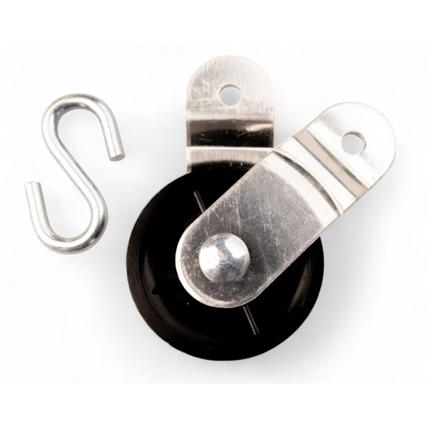 Deelbare V-Katrol 40 mm | Aluminium Katrol met Haak voor Zonwering en Markiezen