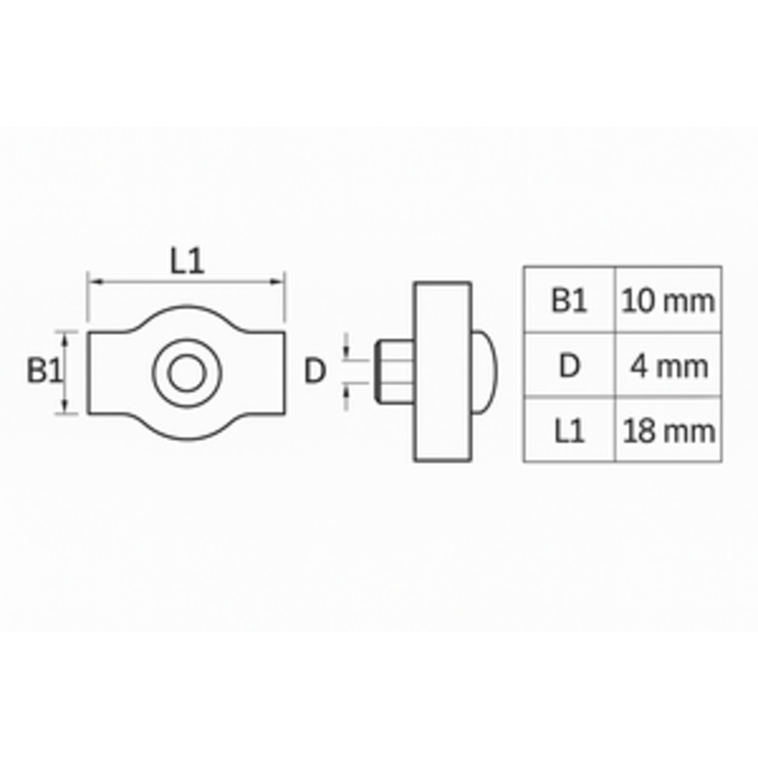 Wire Rope Clips galvanised 3mm simplex