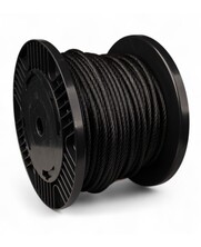 Staalkabel 5 mm 100 meter op katrol Zwart
