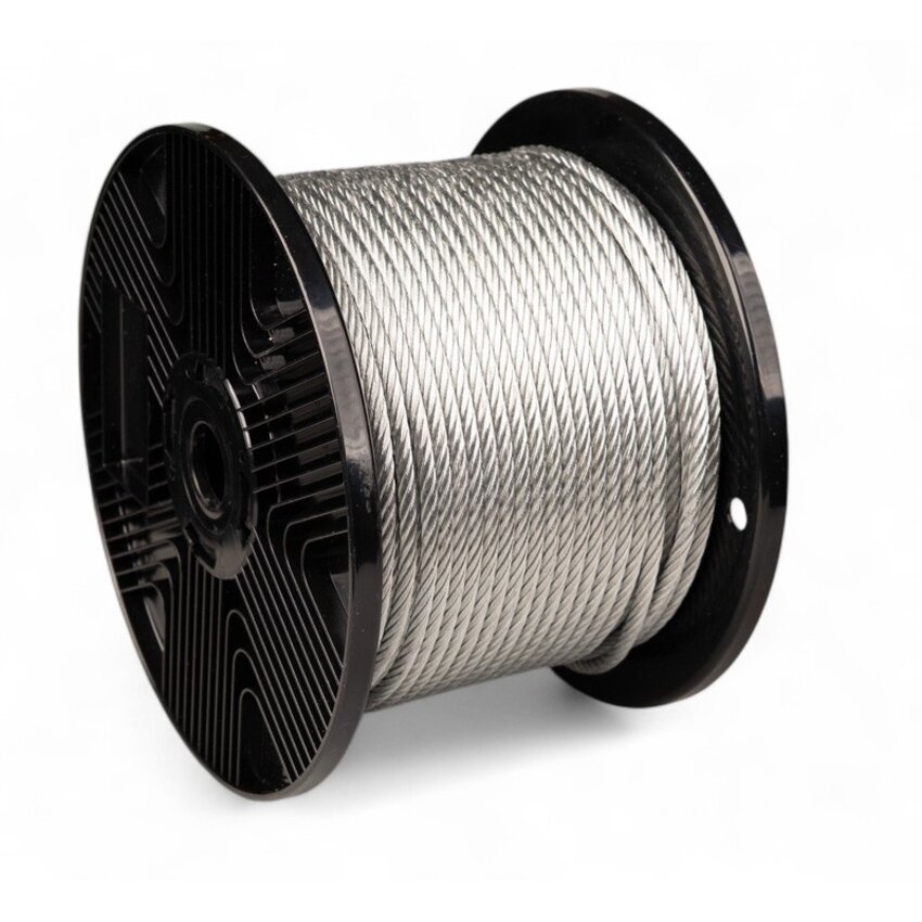 Verzinkte staalkabel 10 mm op haspel – 50 meter | 6x12+7FC