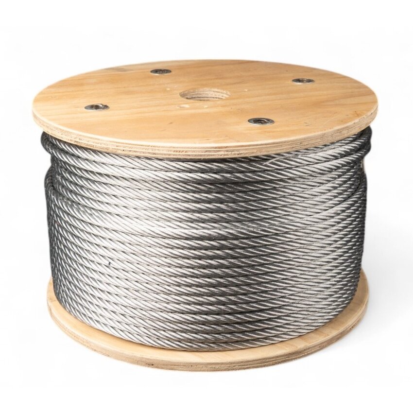 Galvanised Steel Wire Rope 10 mm on Reel – 50 Metres | 6x12+7FC