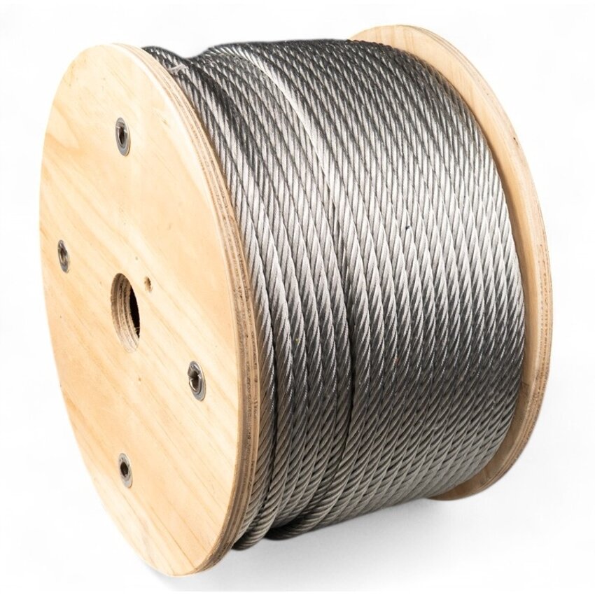 Verzinktes Stahlseil 10 mm auf Rolle – 50 Meter | 6x12+7FC