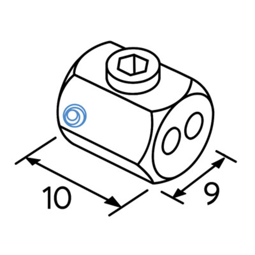 Mini dubbele draadklem met inbusbout voor 1.5mm