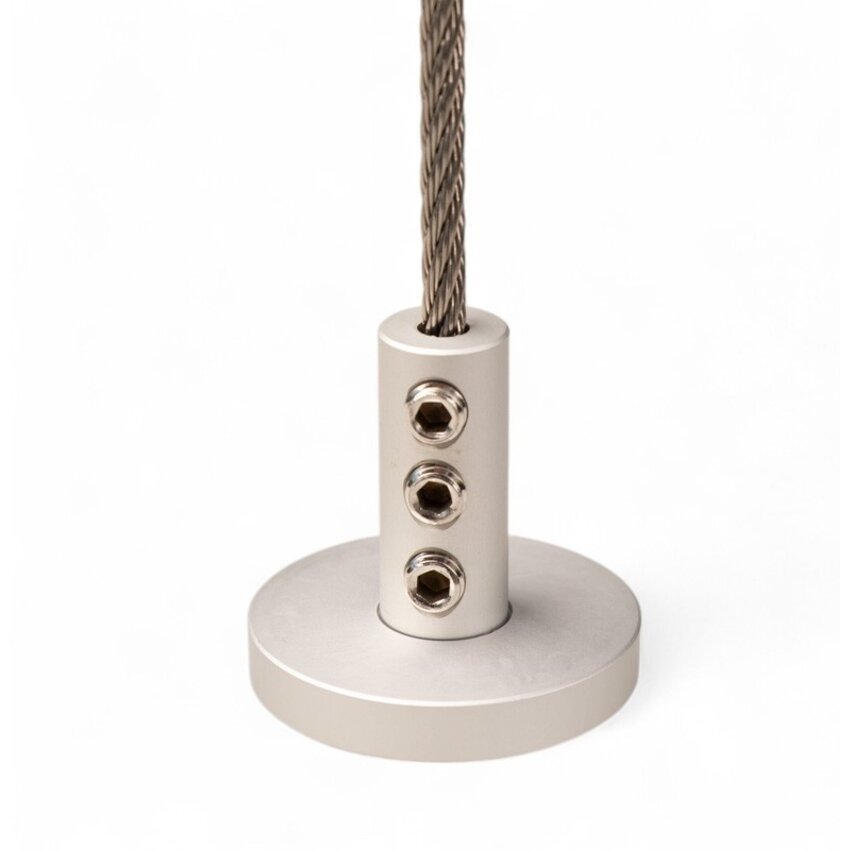 Wandhalterung für Stahlseil mit dreifacher Innensechskantschraubklemme