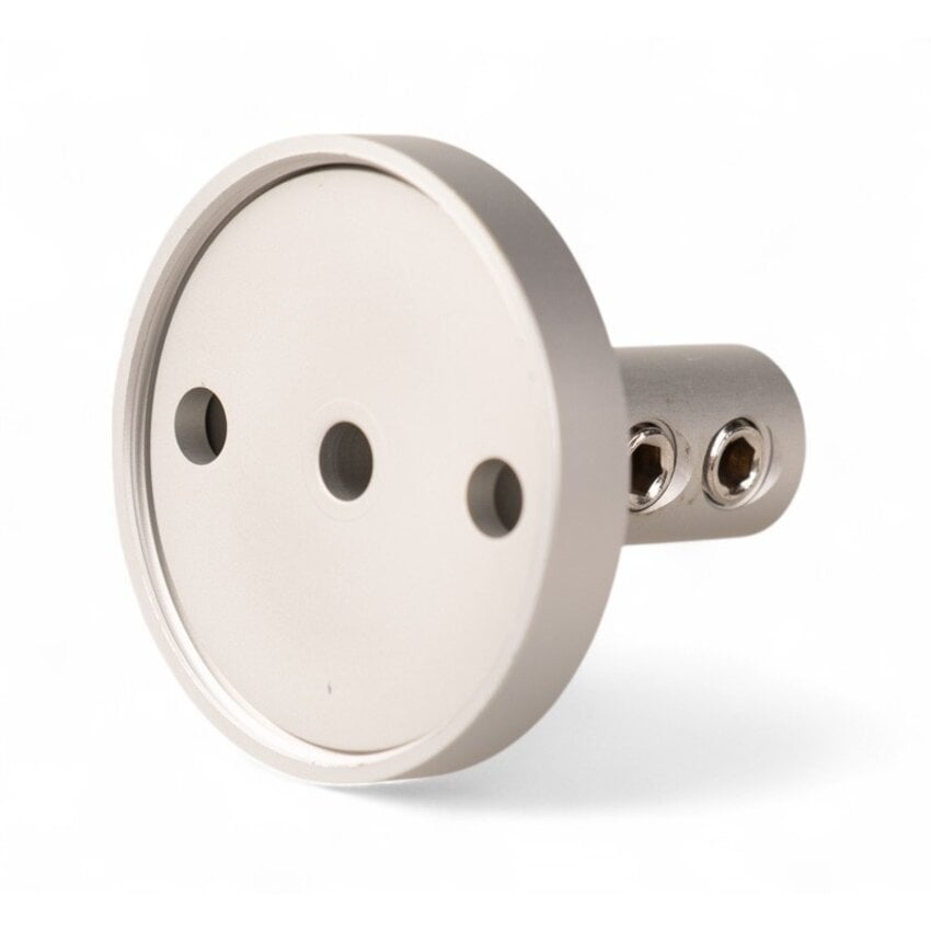 Wall mount for steel cable with triple Allen screw clamp