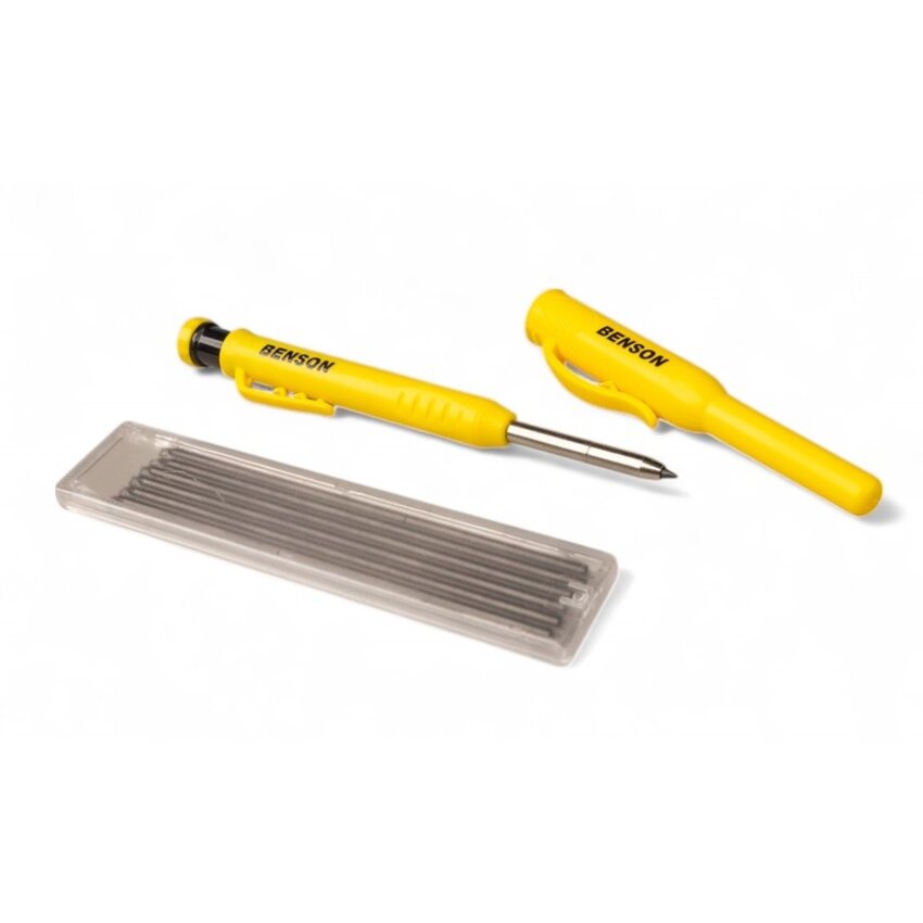 Construction pencil or carpenter's pencil with refill in 2B and Yellow - Refillable