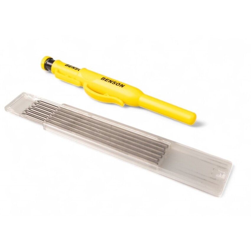 Construction pencil or carpenter's pencil with refill in 2B and Yellow - Refillable