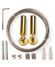 Steel cable curtain suspension system gold