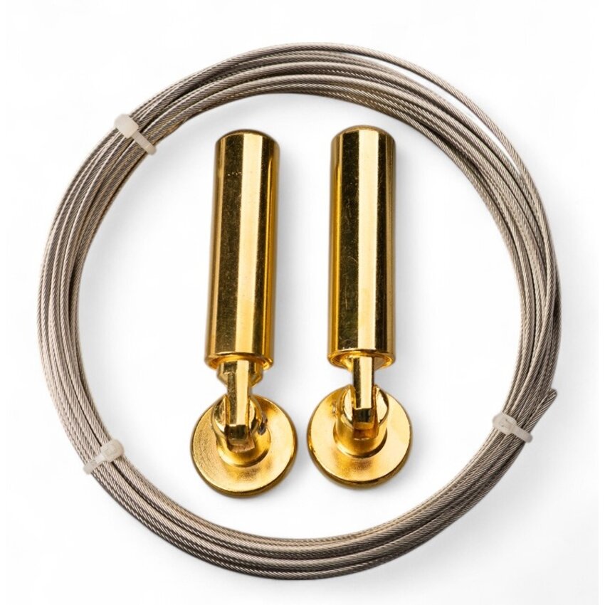 Steel cable curtain suspension system gold