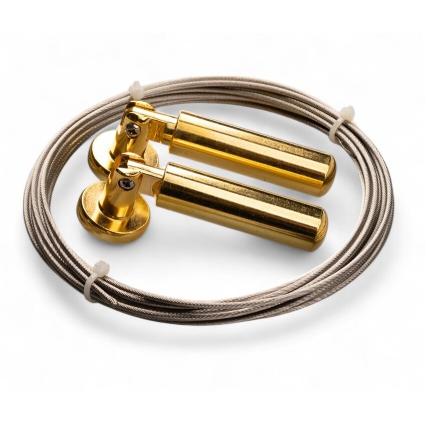 Steel cable curtain suspension system gold