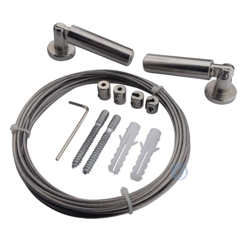 Steel cable curtain suspension system black