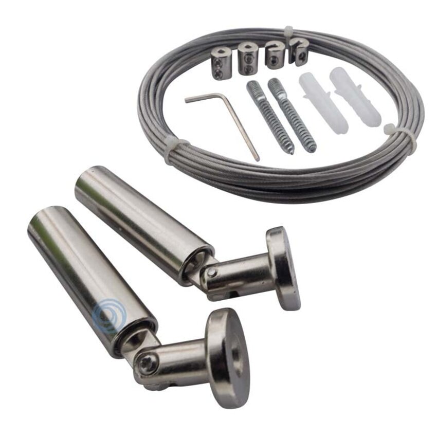 Steel cable curtain suspension system white