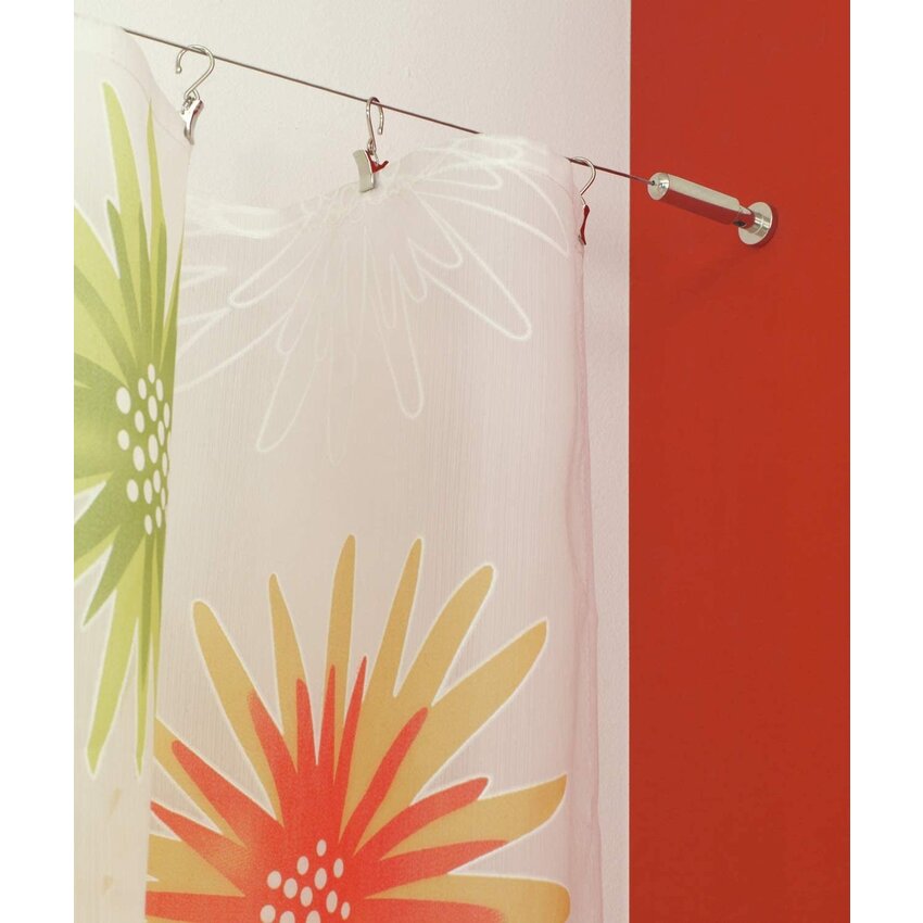 Steel cable curtain suspension system white