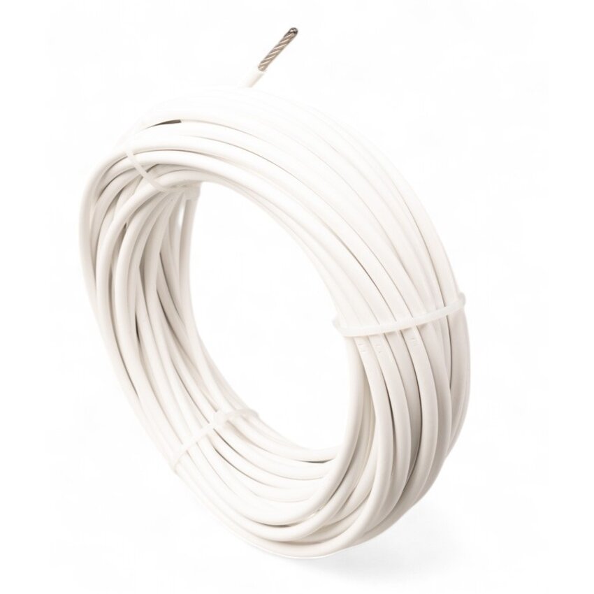 stainless Wasline white pvc coated 3/5 mm x 20 meter