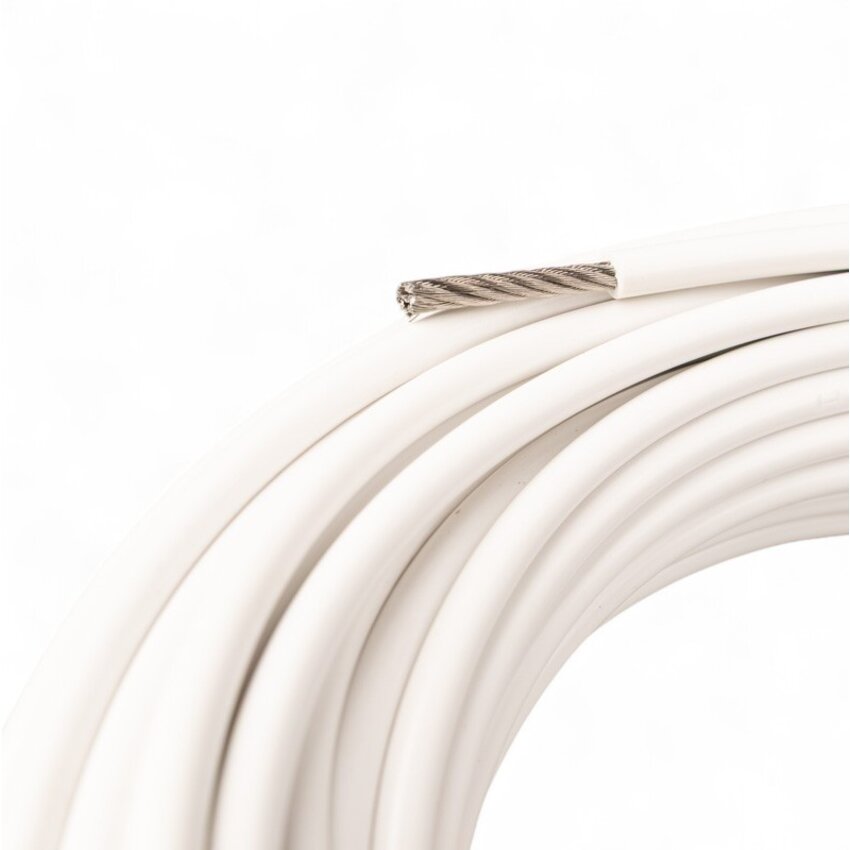 Rvs Waslijn wit pvc omspoten 3/5 mm x 20 meter - Supersterk
