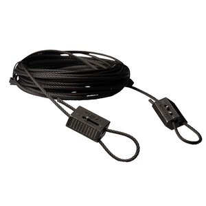 Zip Clip Black Steel cable 1.2mm x 10m with 2 cable grippers