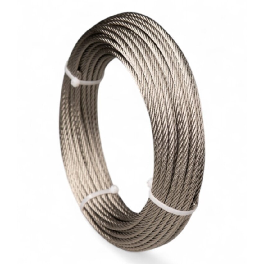 Staalkabel gebundeld RVS 316 | 3 mm dik | 20 meter | 7x7 | Binnen & Buiten