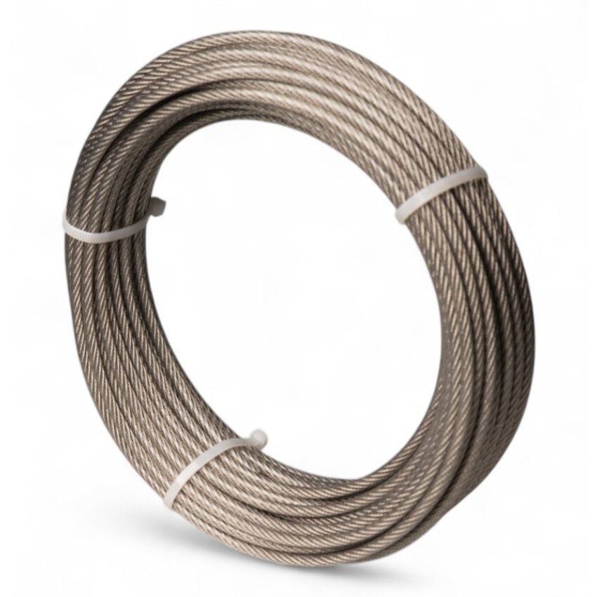 roestvaststaal Staalkabels 3/4 mm geplastificeerd 20 meter