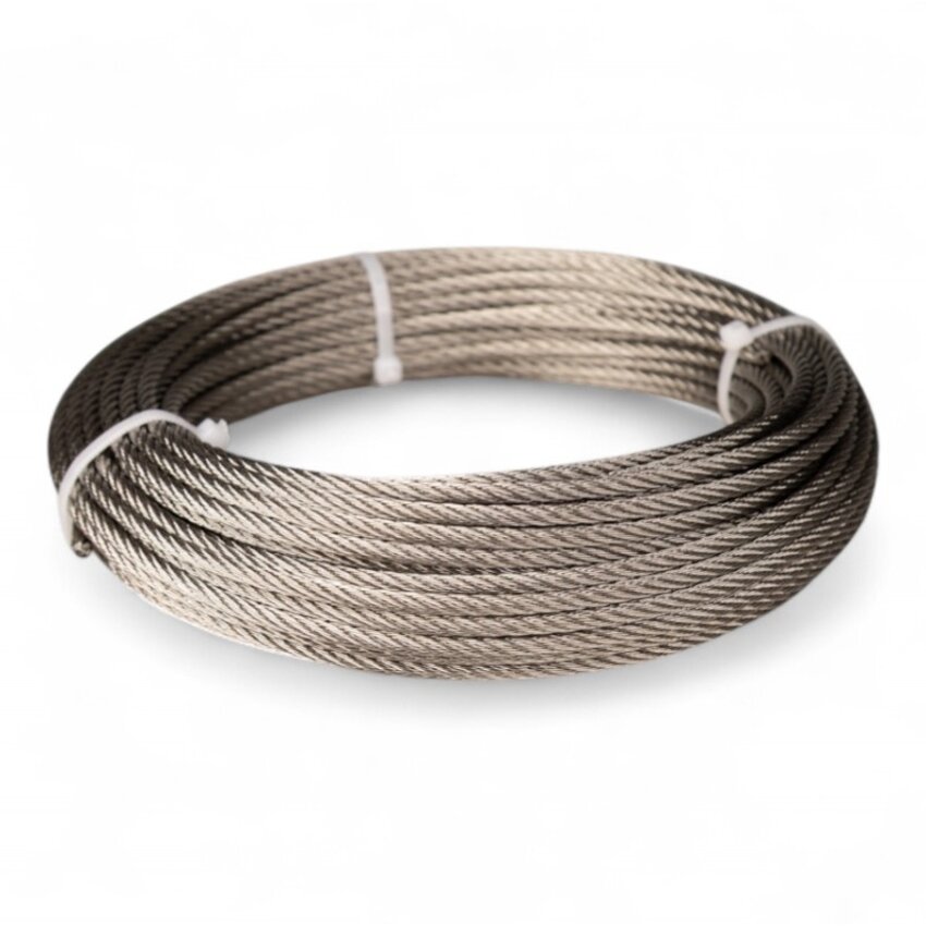 Stainless Steel Cable 8 mm 20 m 7x7 – Fairly stiff cable
