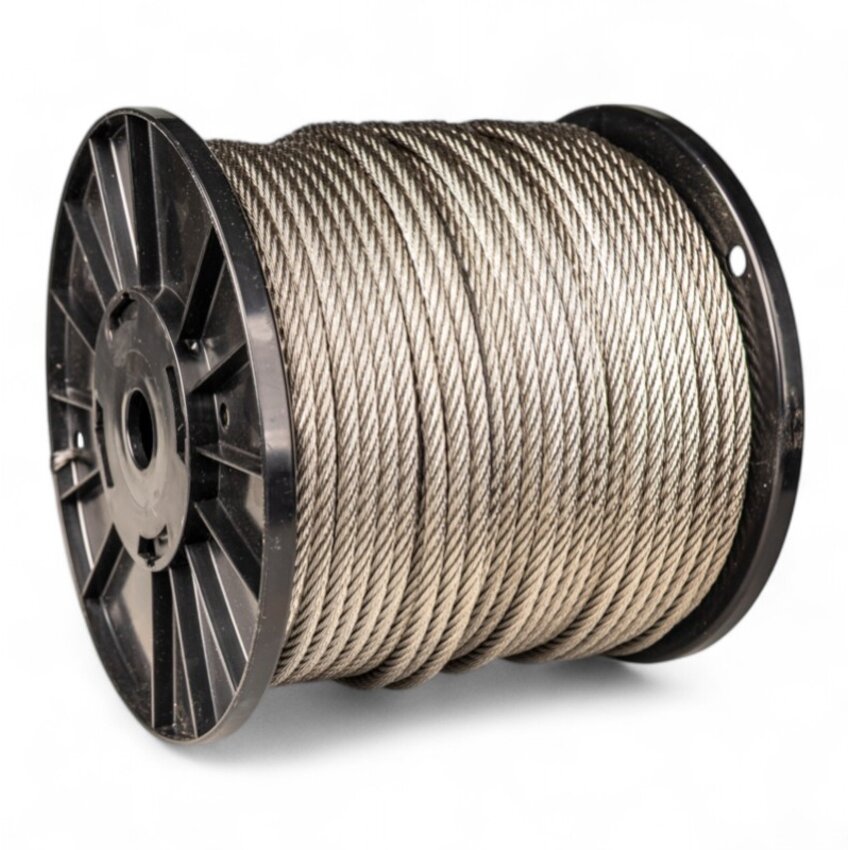 3 mm roestvaststaal Staalkabel  500 meter 7x19 Megarol