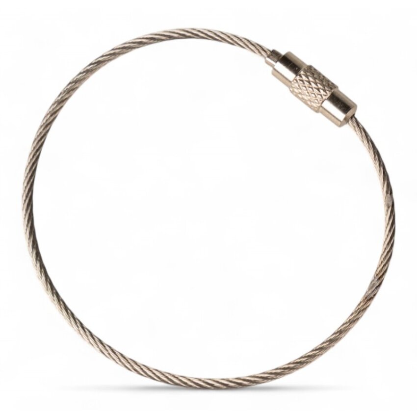 Stainless Wire rope 250 mm 'bracelet' steel wire key ring