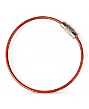 Steelwire 150 mm 'bracelet' steel wire key ring Red