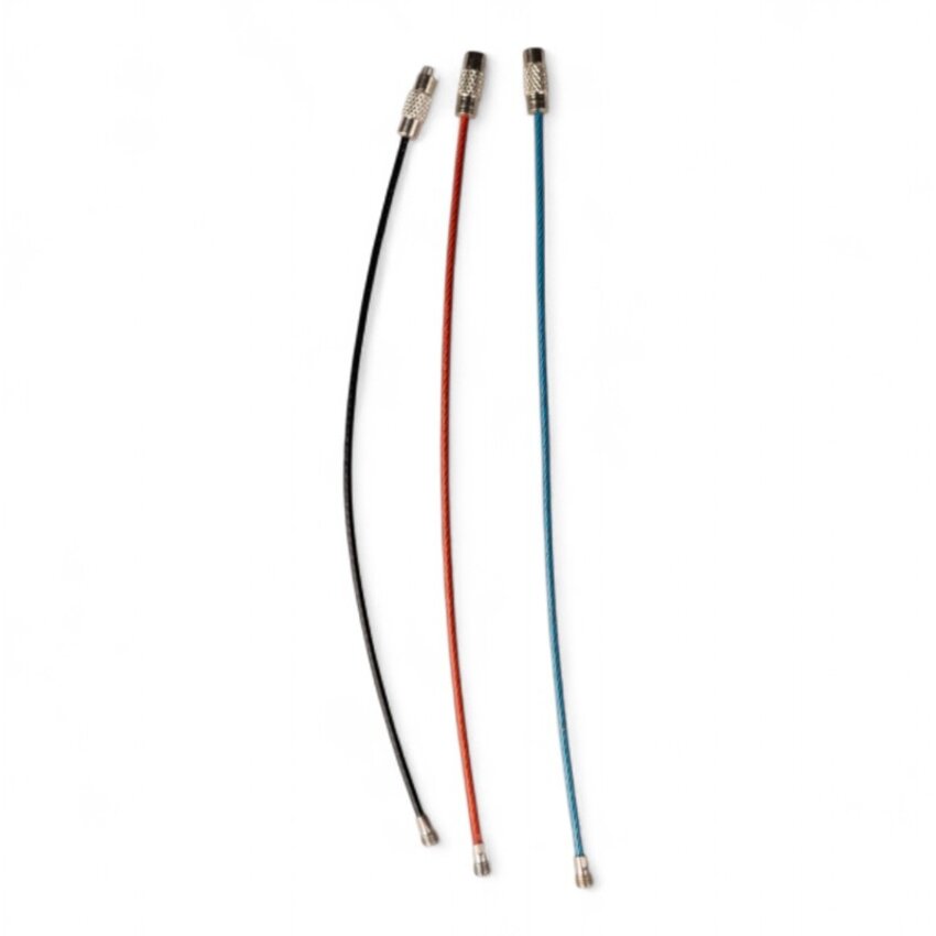 Zwarte 150 mm 'armband' Staaldraad sleutelring