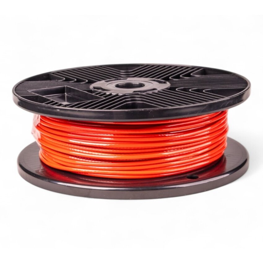 Steel cable 2/3mm red 100m plasticised