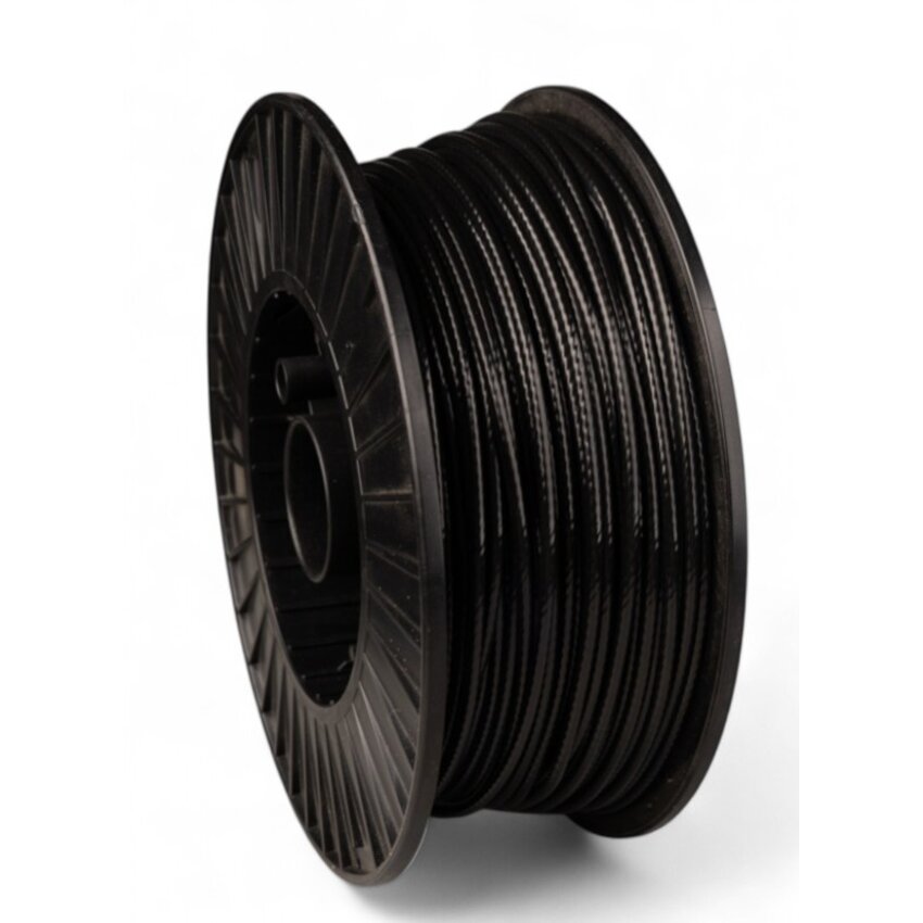 Fitness PA-12 ummanteltes verzinktes Drahtseil 5,5mm 100 meter Schwarz