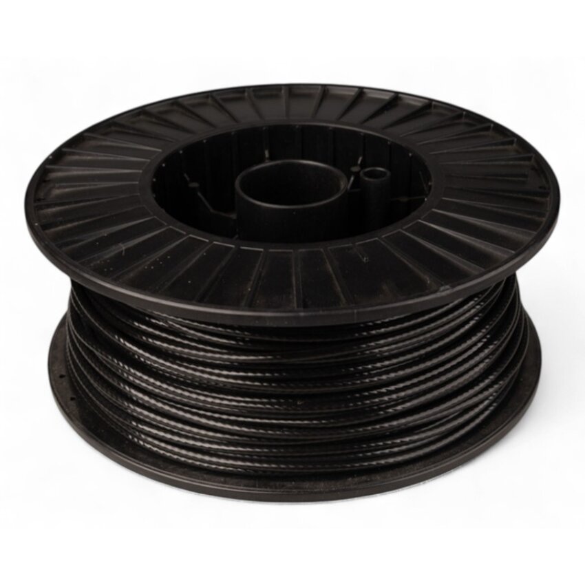 Fitness PA-12 ummanteltes verzinktes Drahtseil 5,5mm 100 meter Schwarz