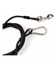 Fitness elastic 6mm - carabiner 7x70 and cliphook - pressed aluminium bushings