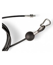 Fitness Steel cable 4/6mm with M8 thread and carabiner with buffer stop