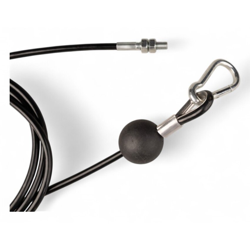 Fitness Stahlseil 4/6mm mit M8 Gewinde und Karabinerhaken mit Pufferstopp