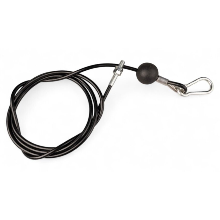 Fitness Steel cable 4/6mm with M8 thread and carabiner with buffer stop