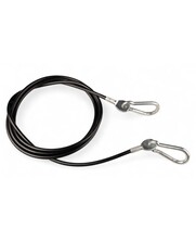 Fitness Steel cable 4/6mm black with pull eye and snap hooks 7x70