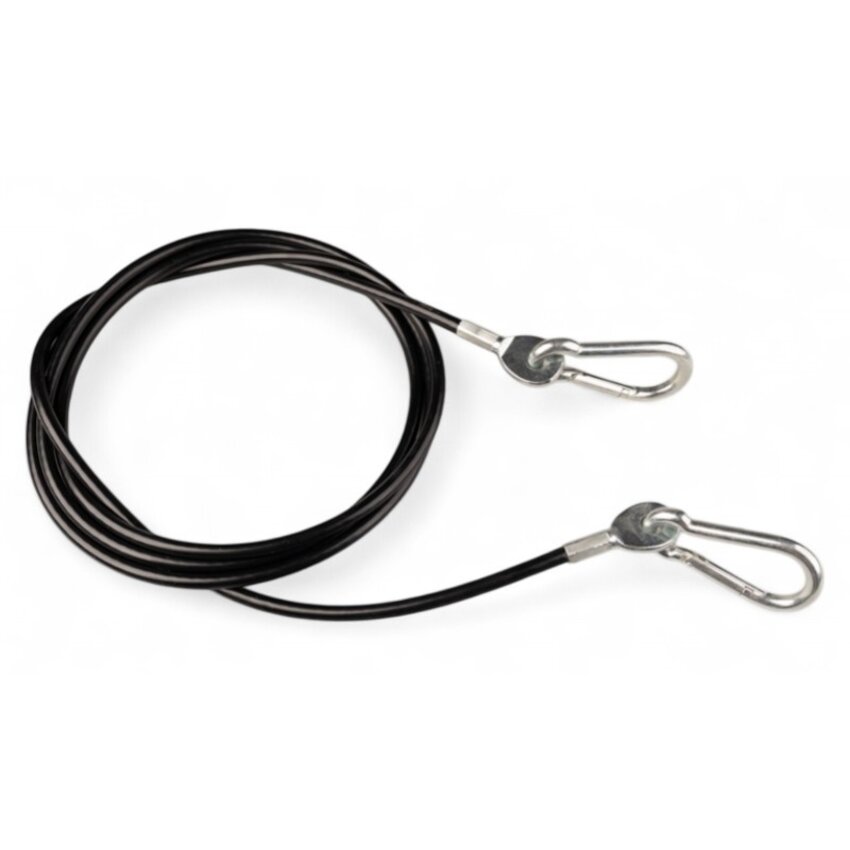 Fitness Stahlseil 4/6mm schwarz mit Zugöse und Karabinerhaken 7x70