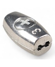 Egg-shaped wire clamps with cross screw. 2mm