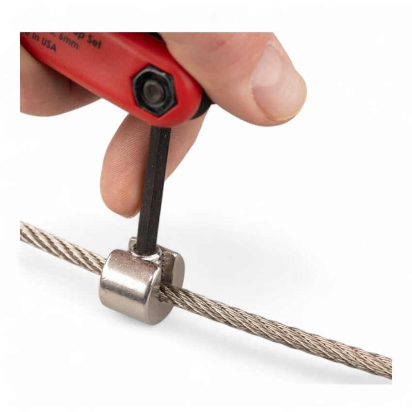Stainless Steel 316 Wire Rope Stopper 2mm with Allen Screw Clamping System