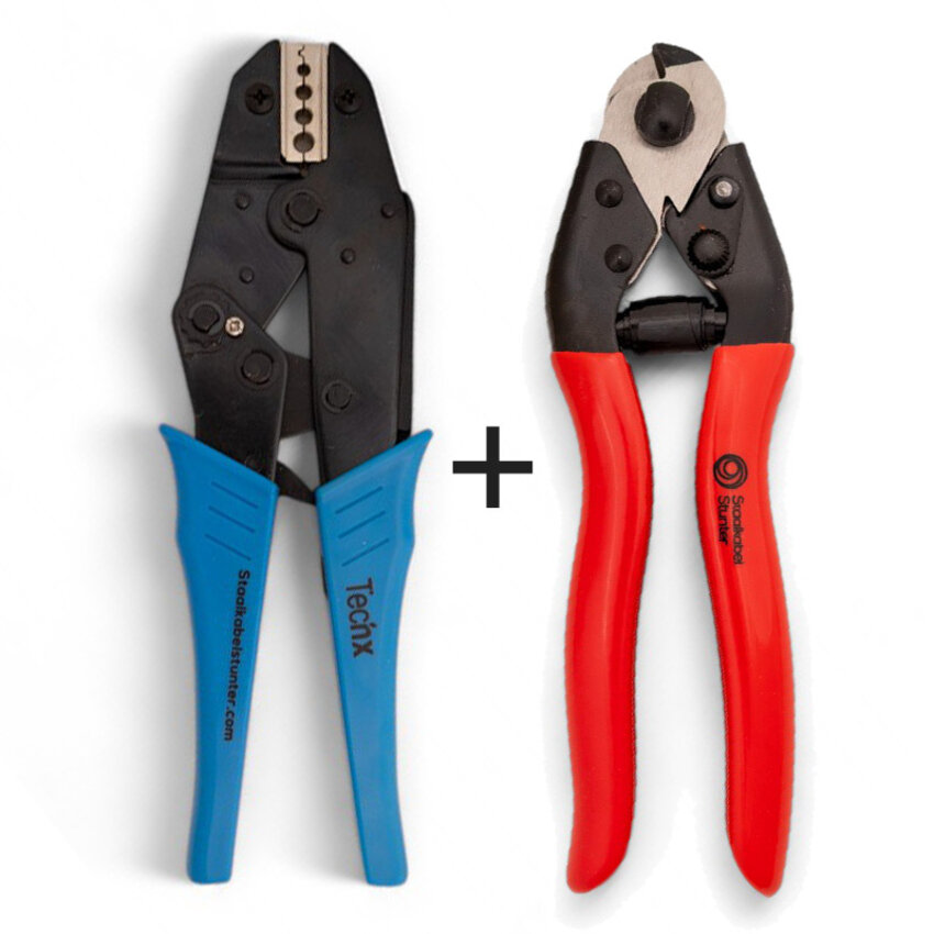 Crimping tools for wirerope and wirecutter in 1 Package