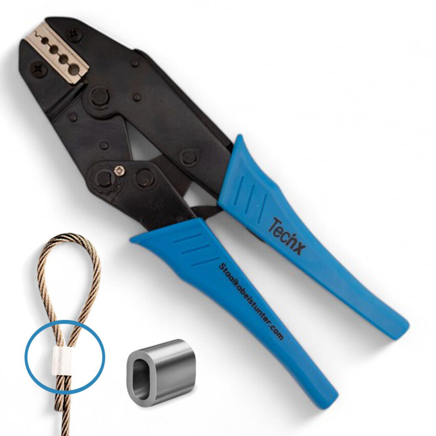 Crimping tools for Wire rope and wirecutter in 1 Package